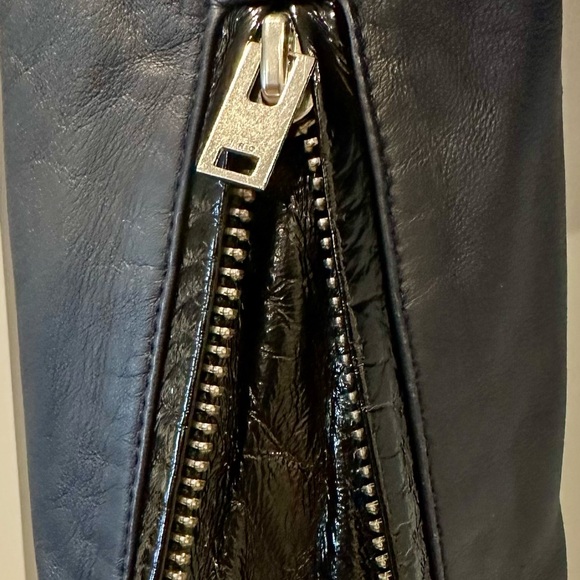 IRO Women’s Navy Leather Jacket With Zippers - Picture 6 of 10